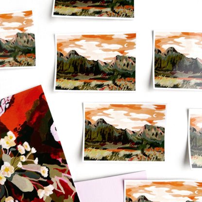 Orange landscape vinyl sticker