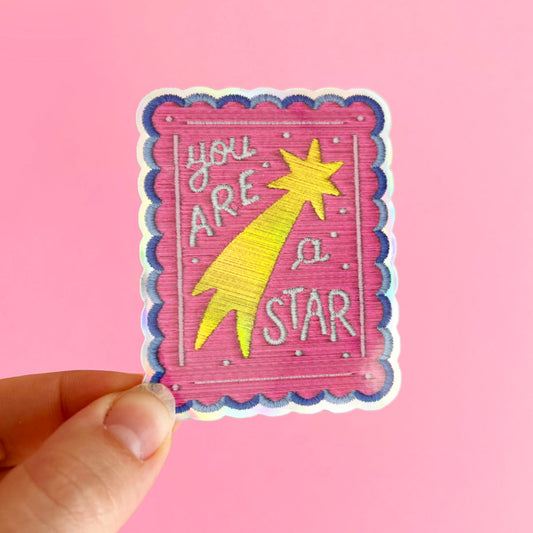 You're A Star Embroidery Vinyl Sticker