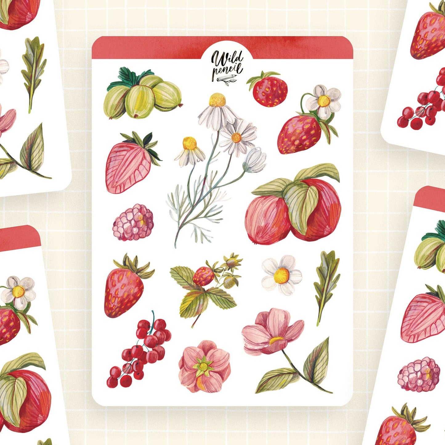 Summer Meadow Red Sticker Sheet