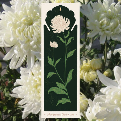 November Birth Flower - Chrysanthemum Bookmark