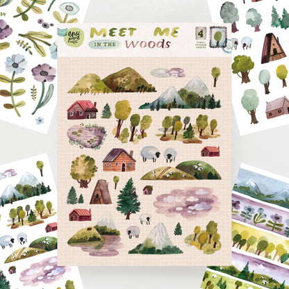 Meet Me In The Woods Vinyl sticker 4 sheet set