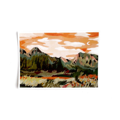 Orange landscape vinyl sticker