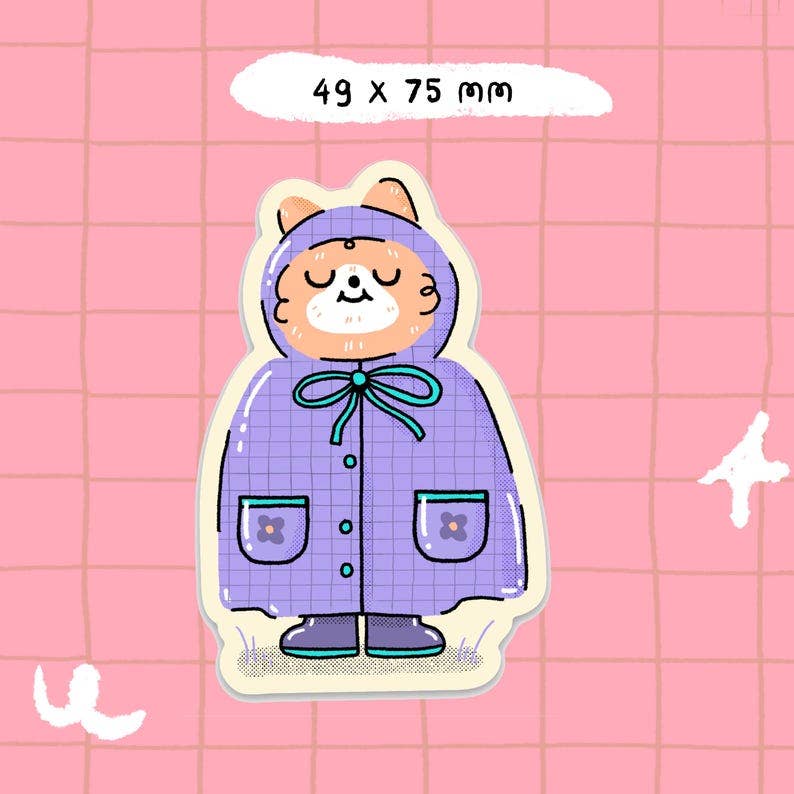 Rainy Day Cat Vinyl Sticker