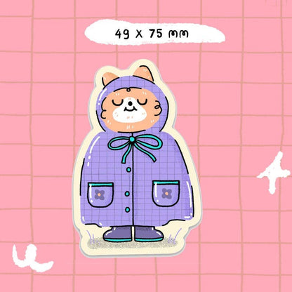 Rainy Day Cat Vinyl Sticker