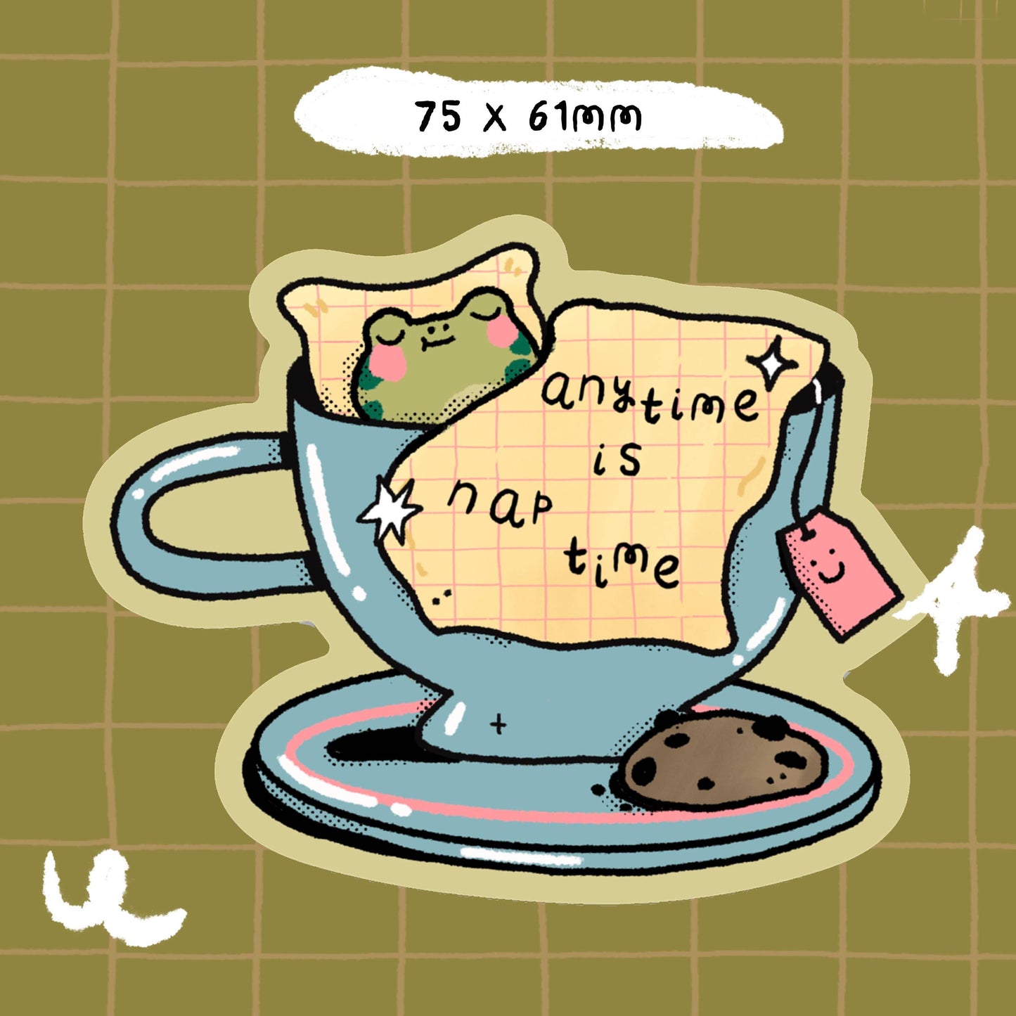 Nap time frog vinyl sticker