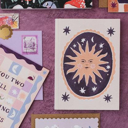 Smiling Sun Pocket Notebook | Plain Page Mini Blank Journal