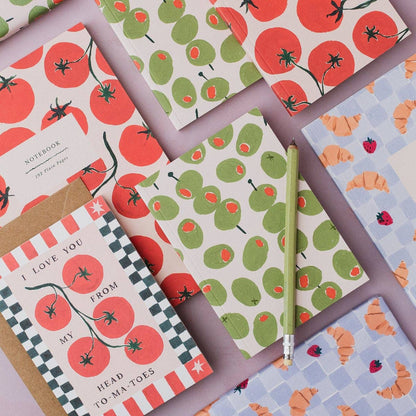 Olives Pocket Notebook | Plain Page Mini Blank Journal
