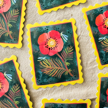 Poppy Stamp Vinyl Sticker