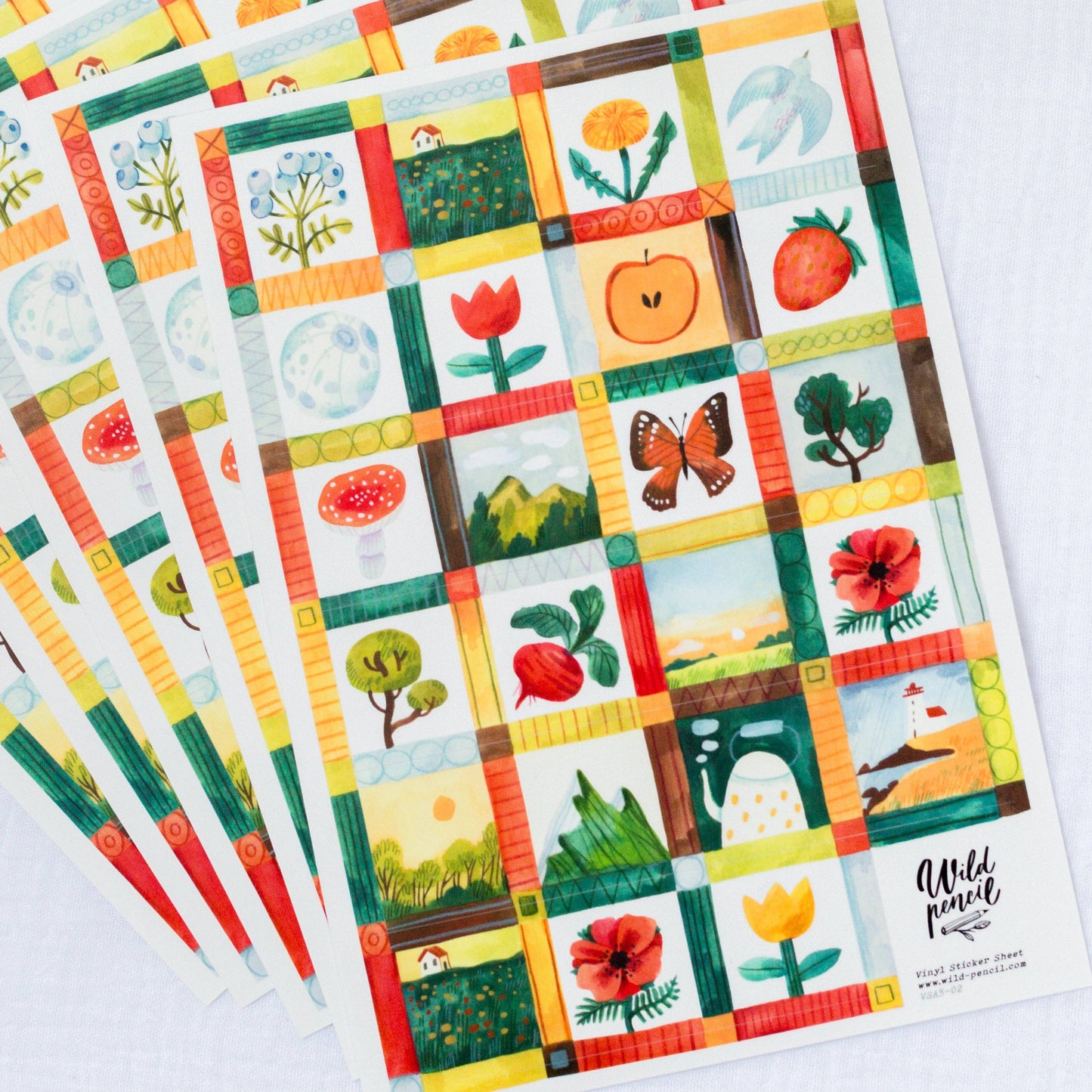 Meadow Mosaic Vinyl Sticker Sheet