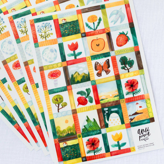 Meadow Mosaic Vinyl Sticker Sheet