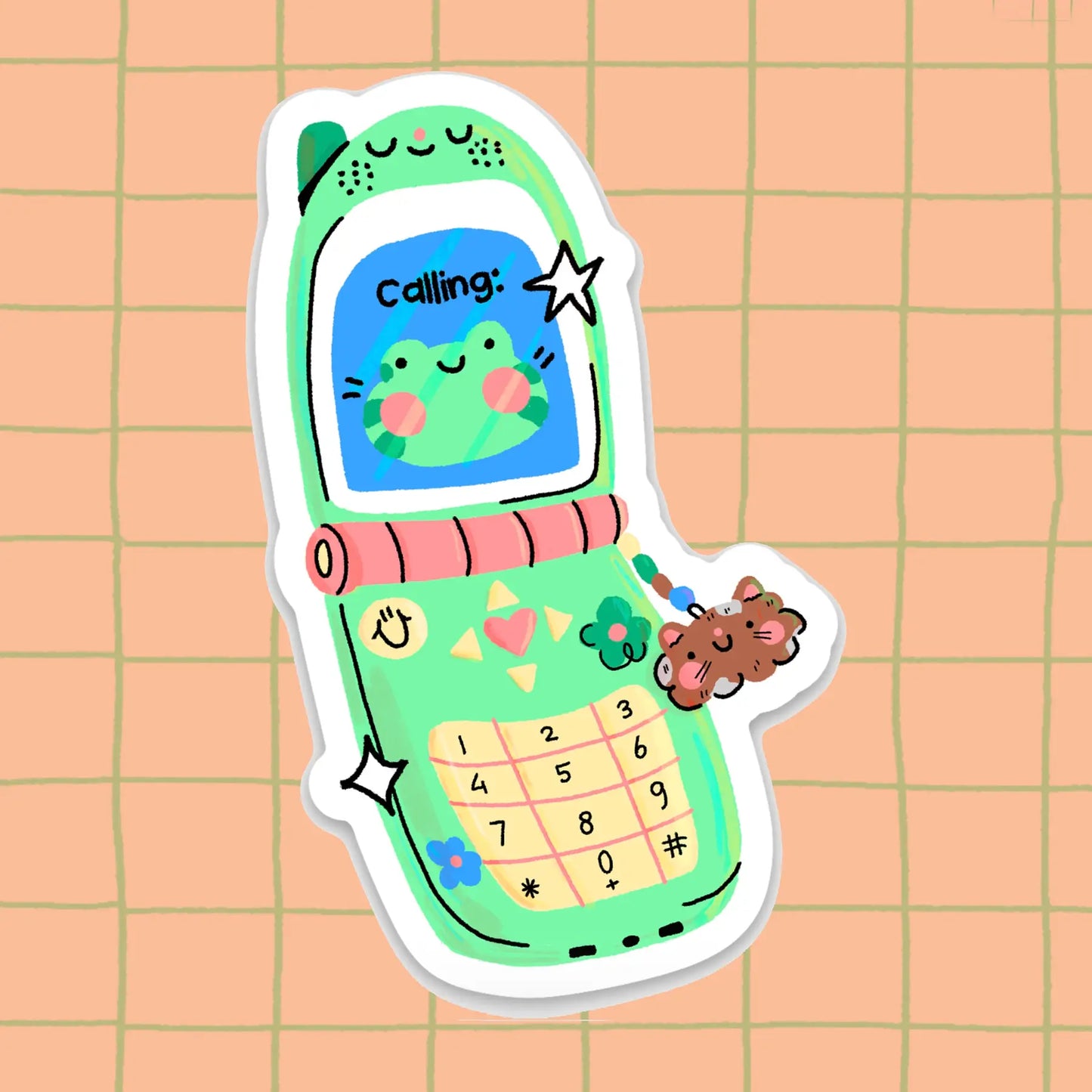 Frog Flip Phone Sticker