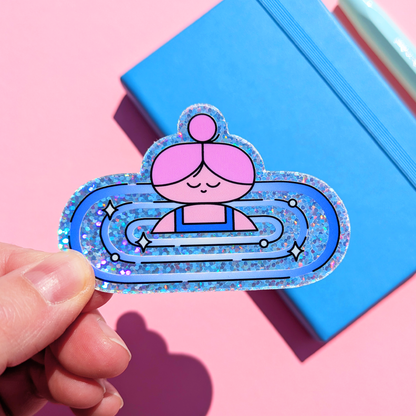 Swimming Glitter Sticker