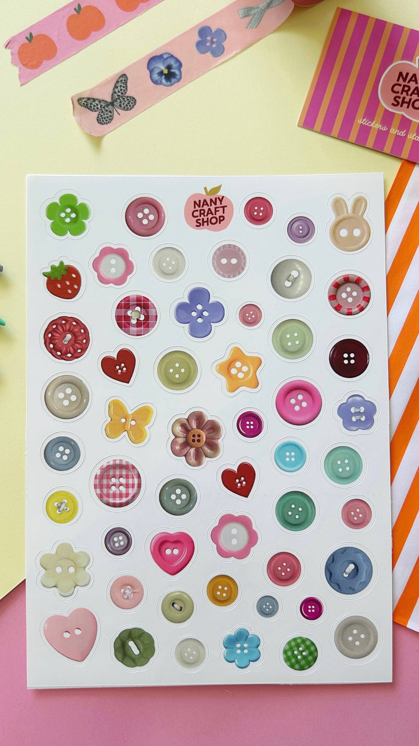 Buttons - A5 sticker sheet