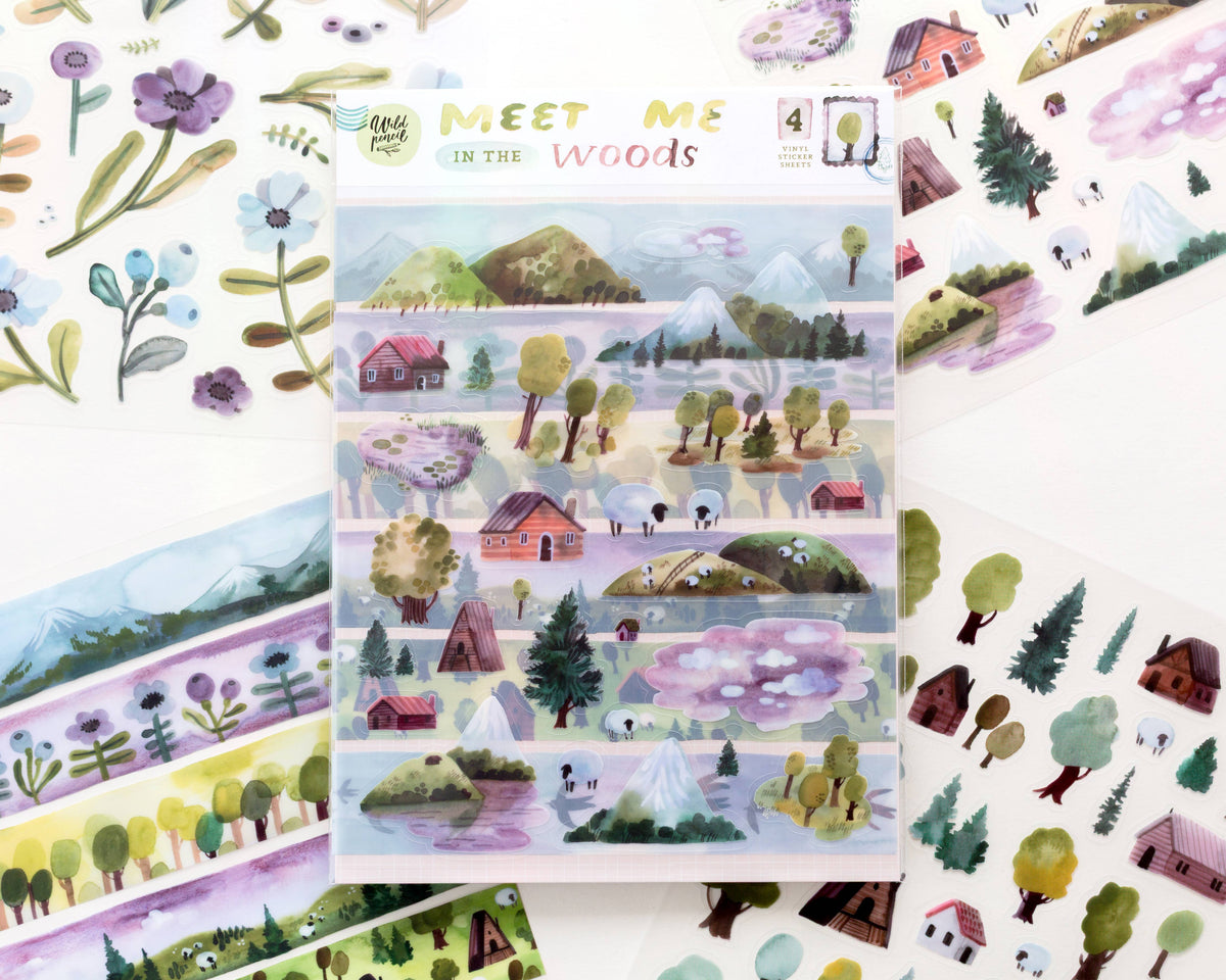 Meet Me In The Woods Vinyl sticker 4 sheet set