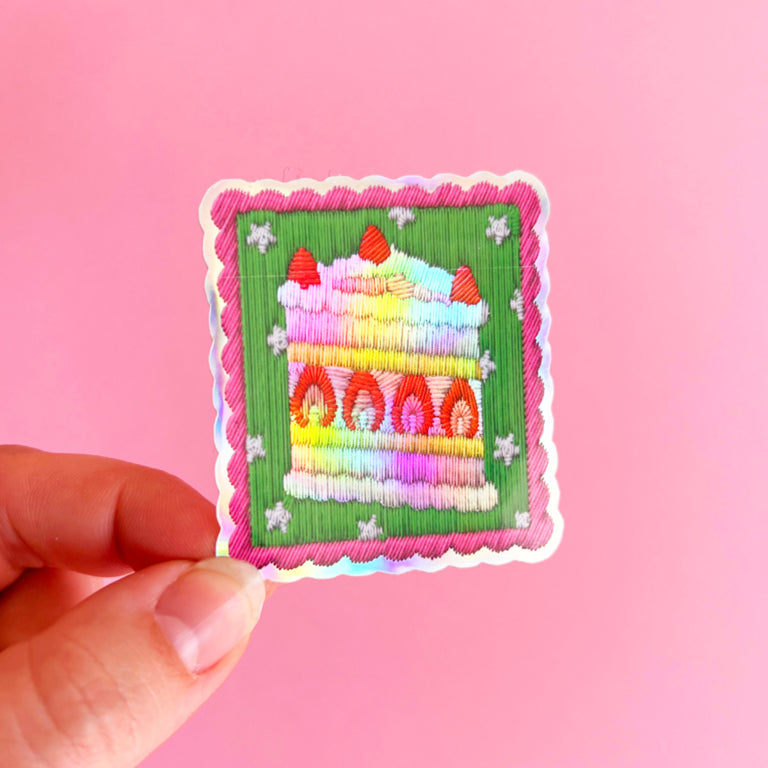 Embroidery Cake Vinyl Sticker