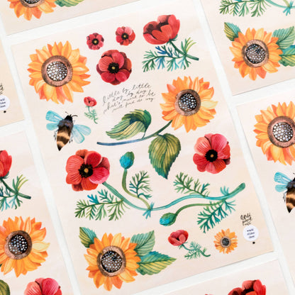 Sunflowers Washi sticker sheet