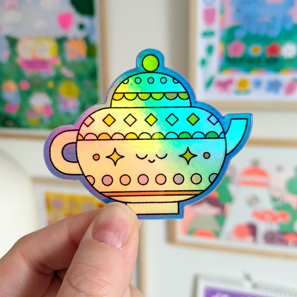 Holographic Teapot Sticker