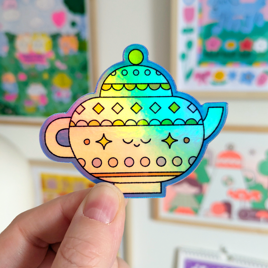 Holographic Teapot Sticker
