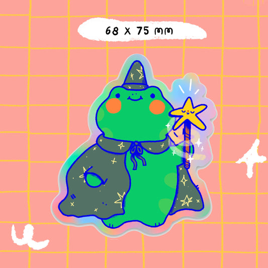 Frog Wizard vinyl sticker