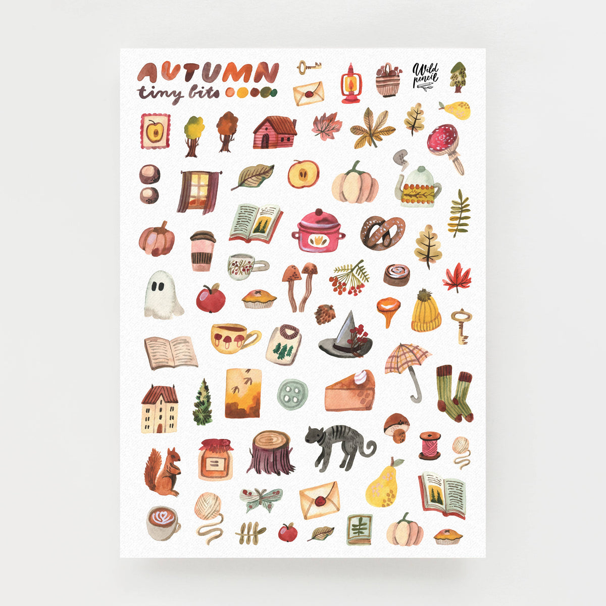 Autumn Tiny Bits Vinyl sticker sheet