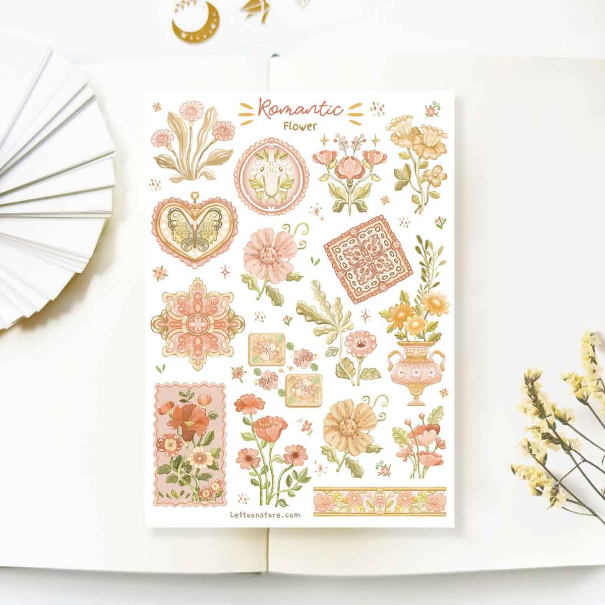 Sticker Sheet - Romantic Flower