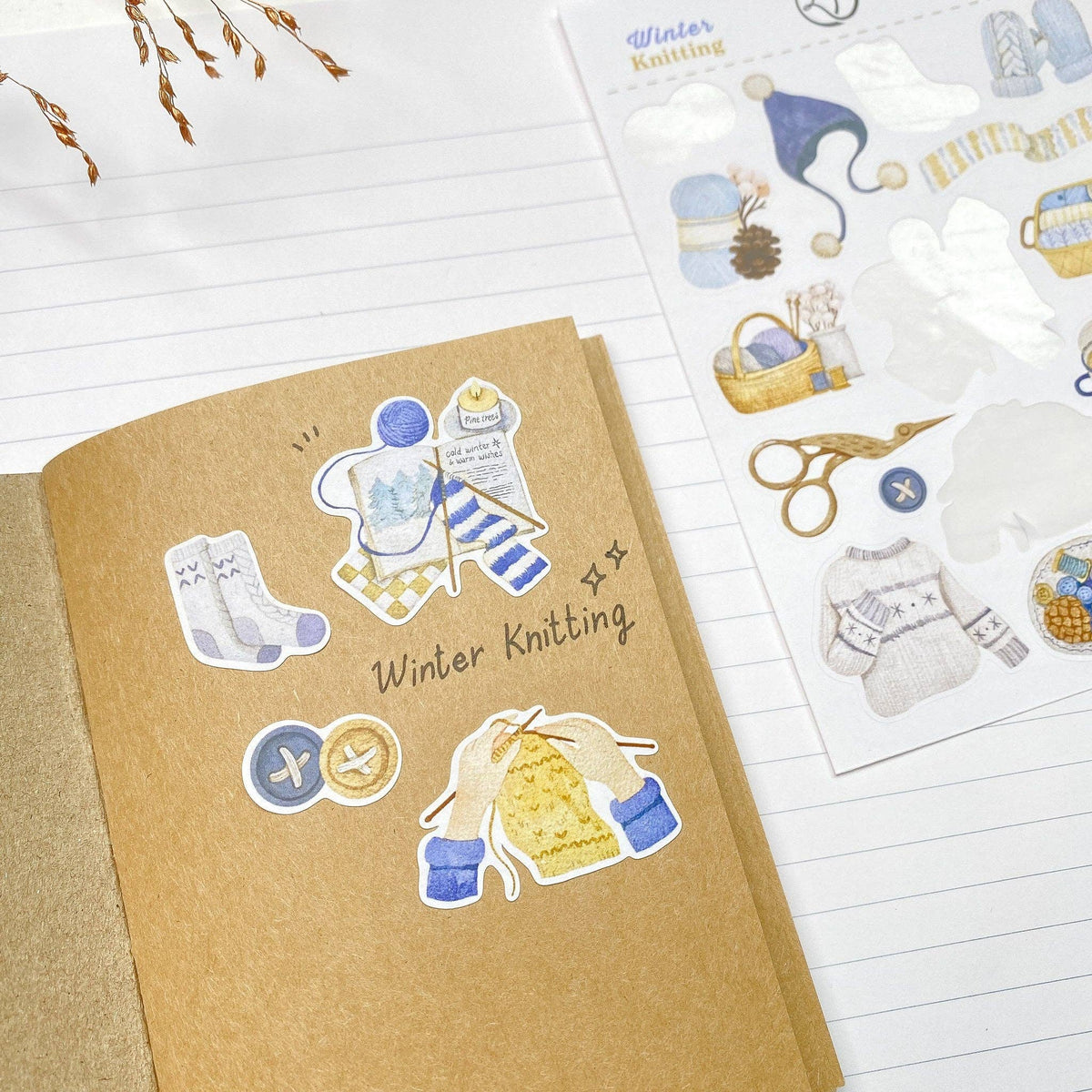 Winter Sticker Sheet - Winter Knitting