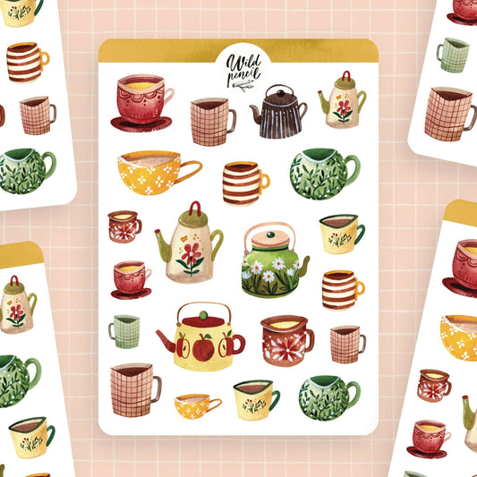 Autumn Mugs Sticker Sheet
