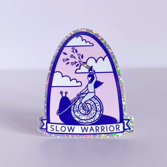 Slow Warrior Vinyl Glitter Sticker