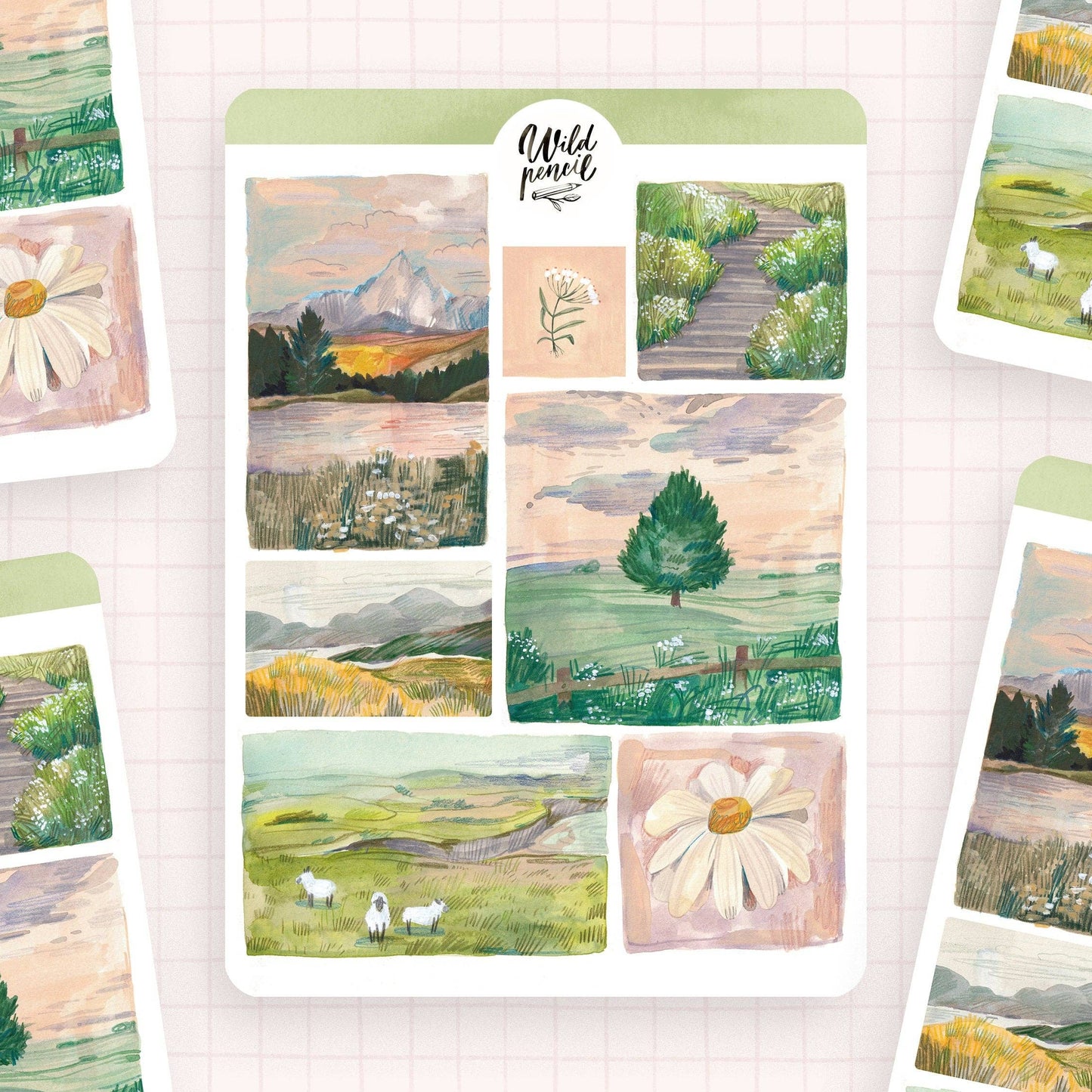 Sunrise Lanscapes Sticker Sheet