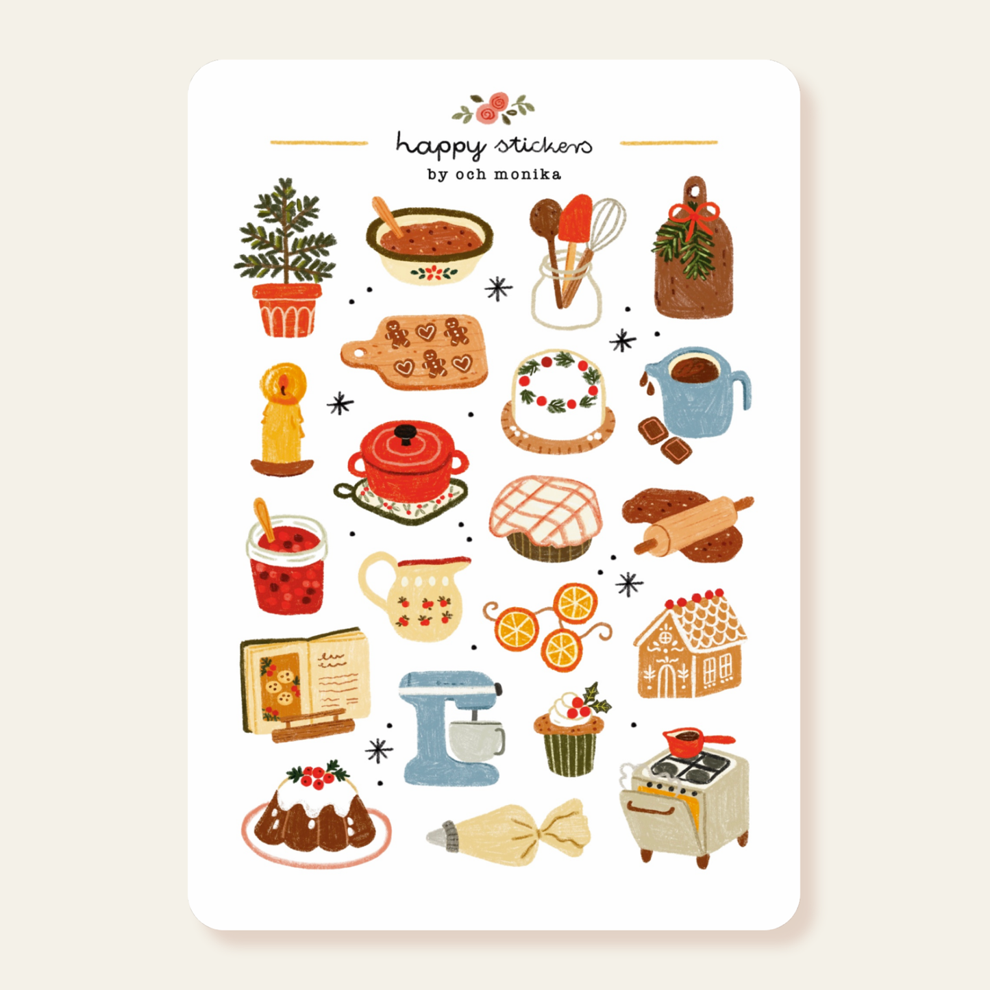 Winter Baking - Sticker Sheet