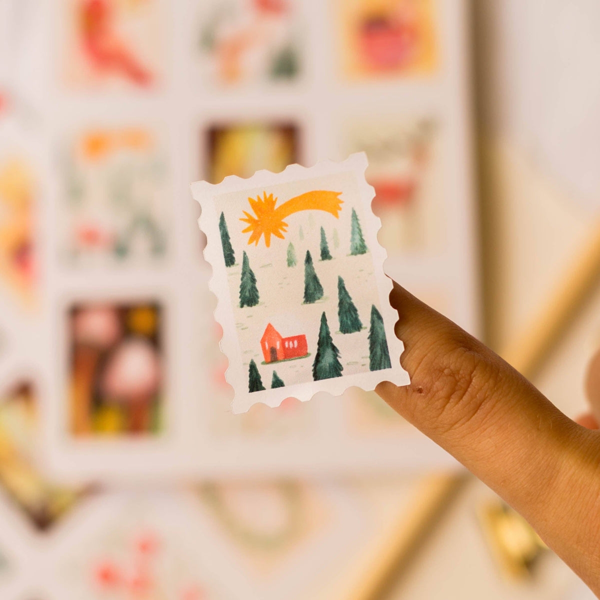 Christmas Stamps Sticker Sheet