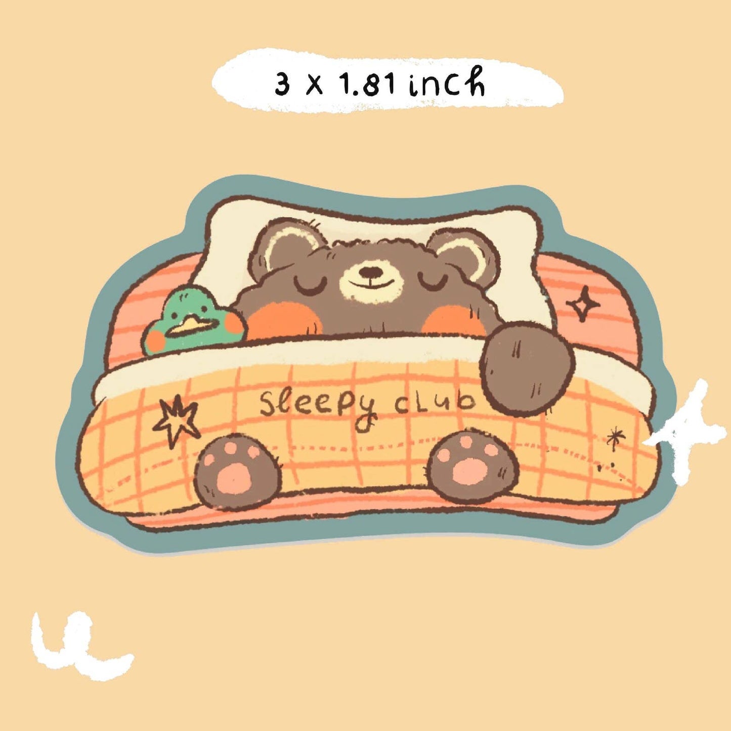 Sleepy Bear Vinyl Sticker