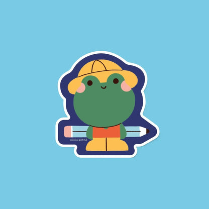 Frog at School Sticker