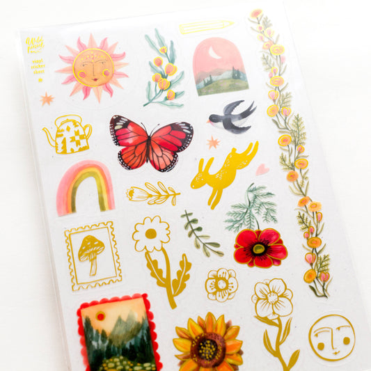 Late Summer Vinyl metallic sticker sheet