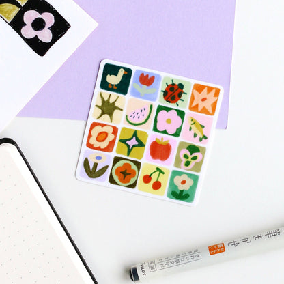 Quilt square sticker