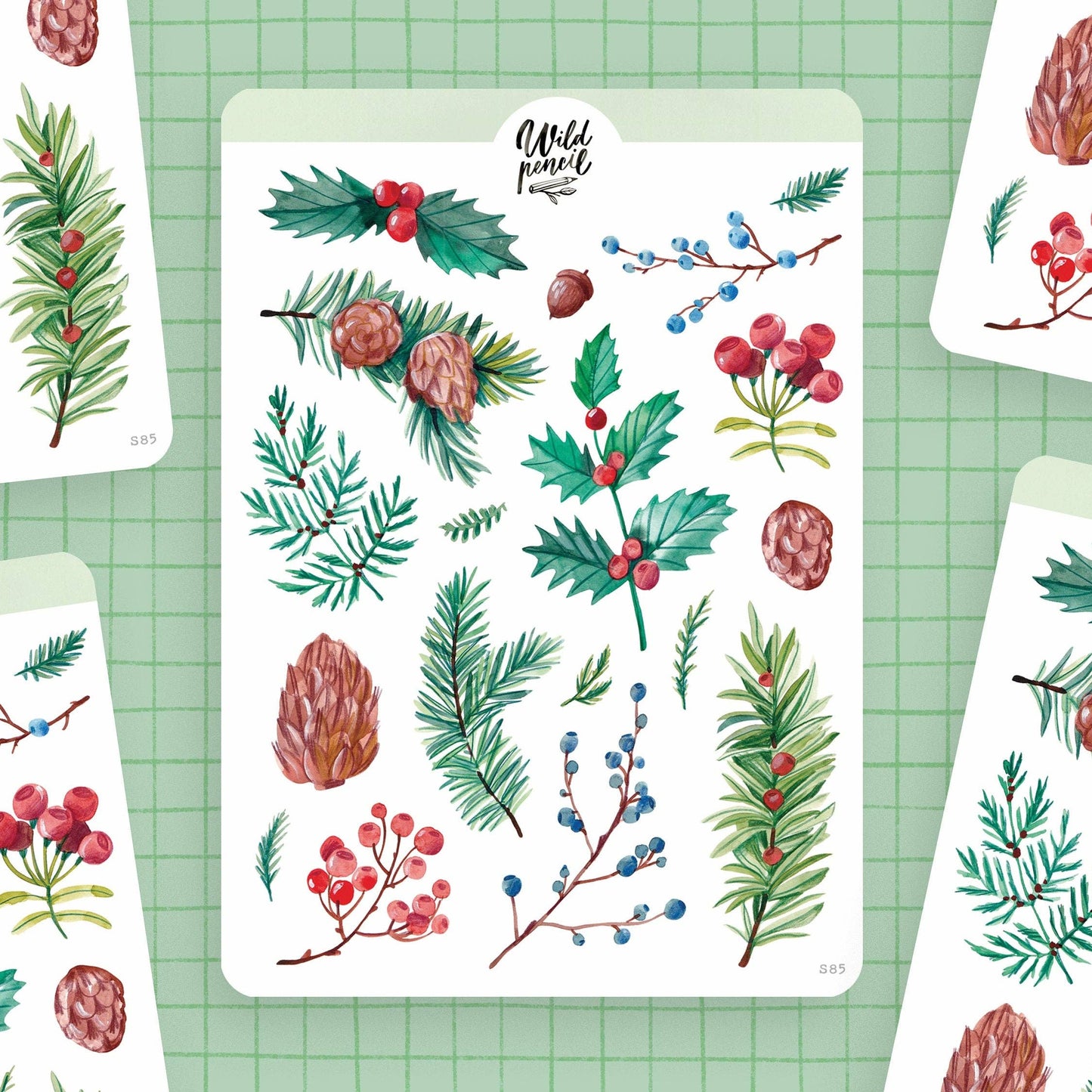 Christmas Foliage Sticker Sheet