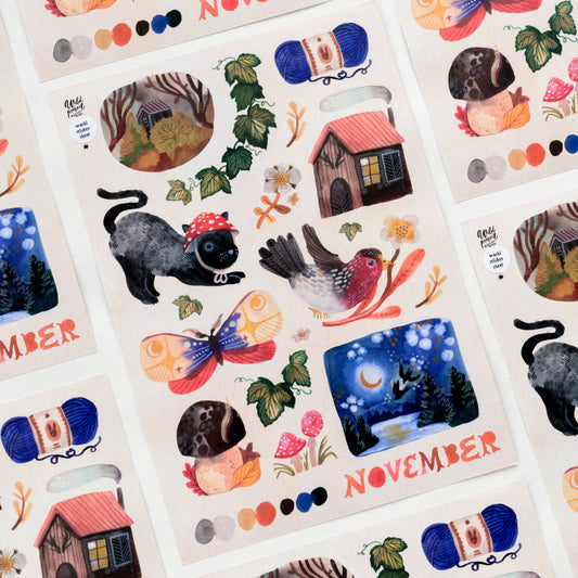 November Washi sticker sheet