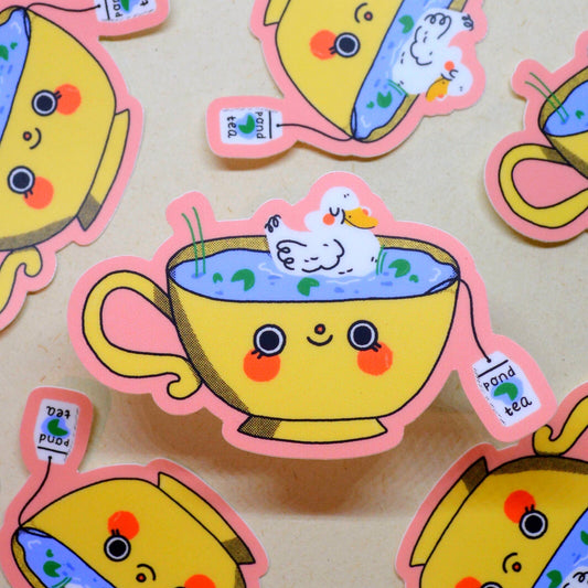Tea Time Duck Sticker
