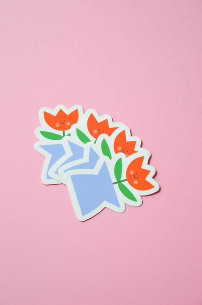 Tulip in a vase sticker