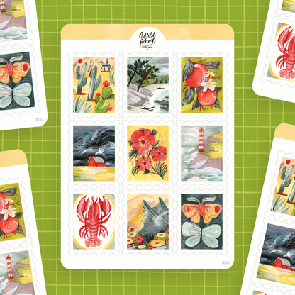 Summer Stamps Sticker Sheet