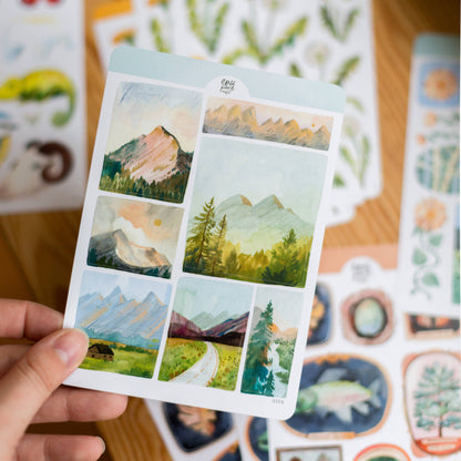 Mountain Lanscapes Sticker Sheet