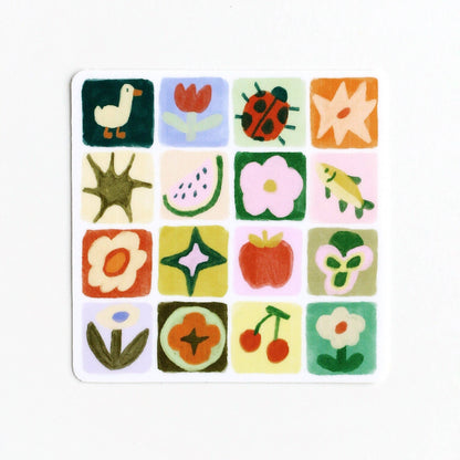 Quilt square sticker