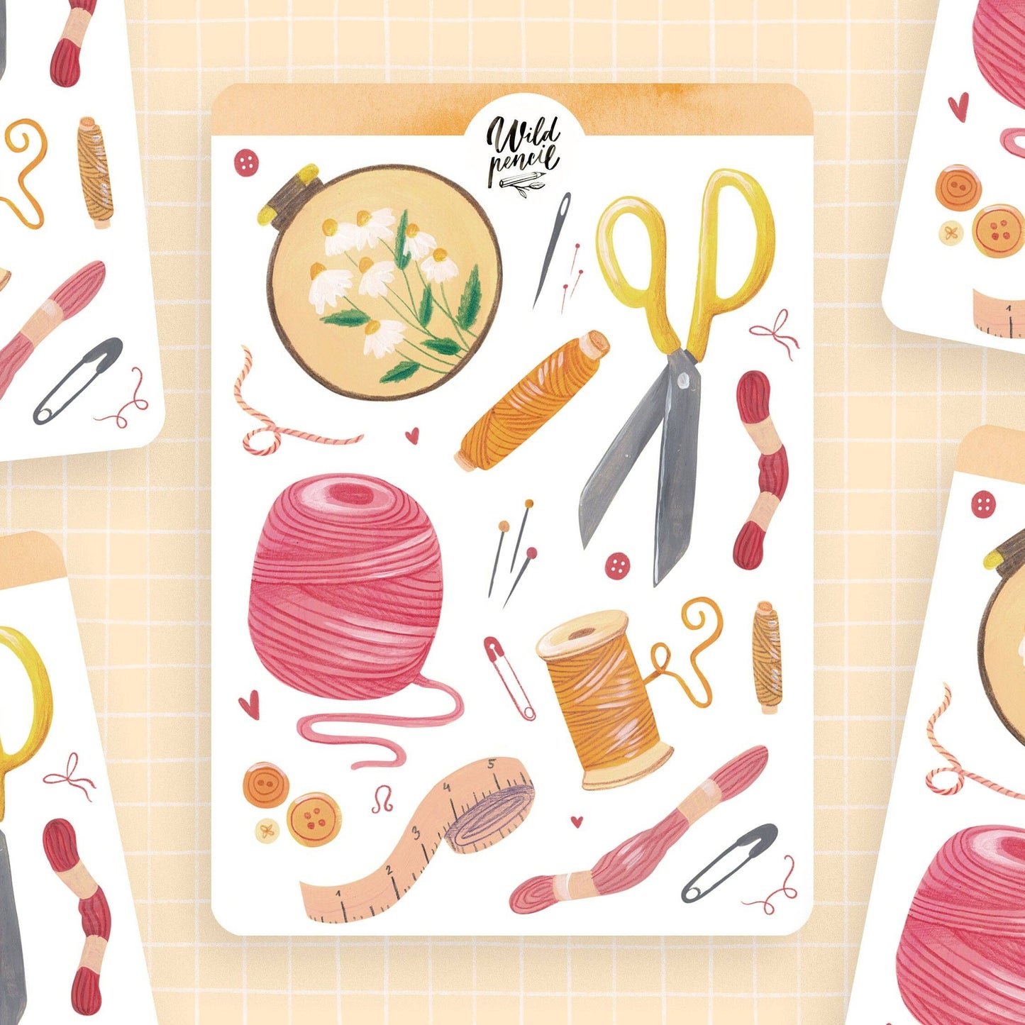 Knitting and Embroidery Sticker Sheet