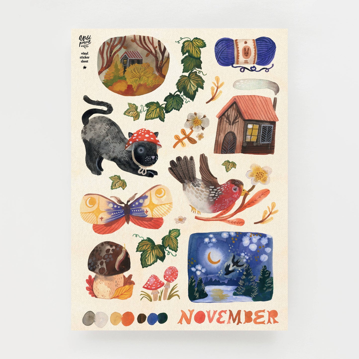 November Washi sticker sheet