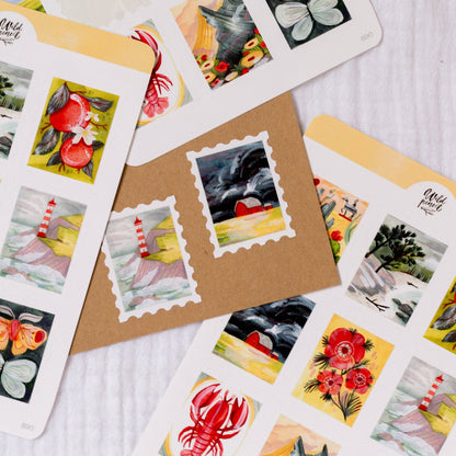 Summer Stamps Sticker Sheet