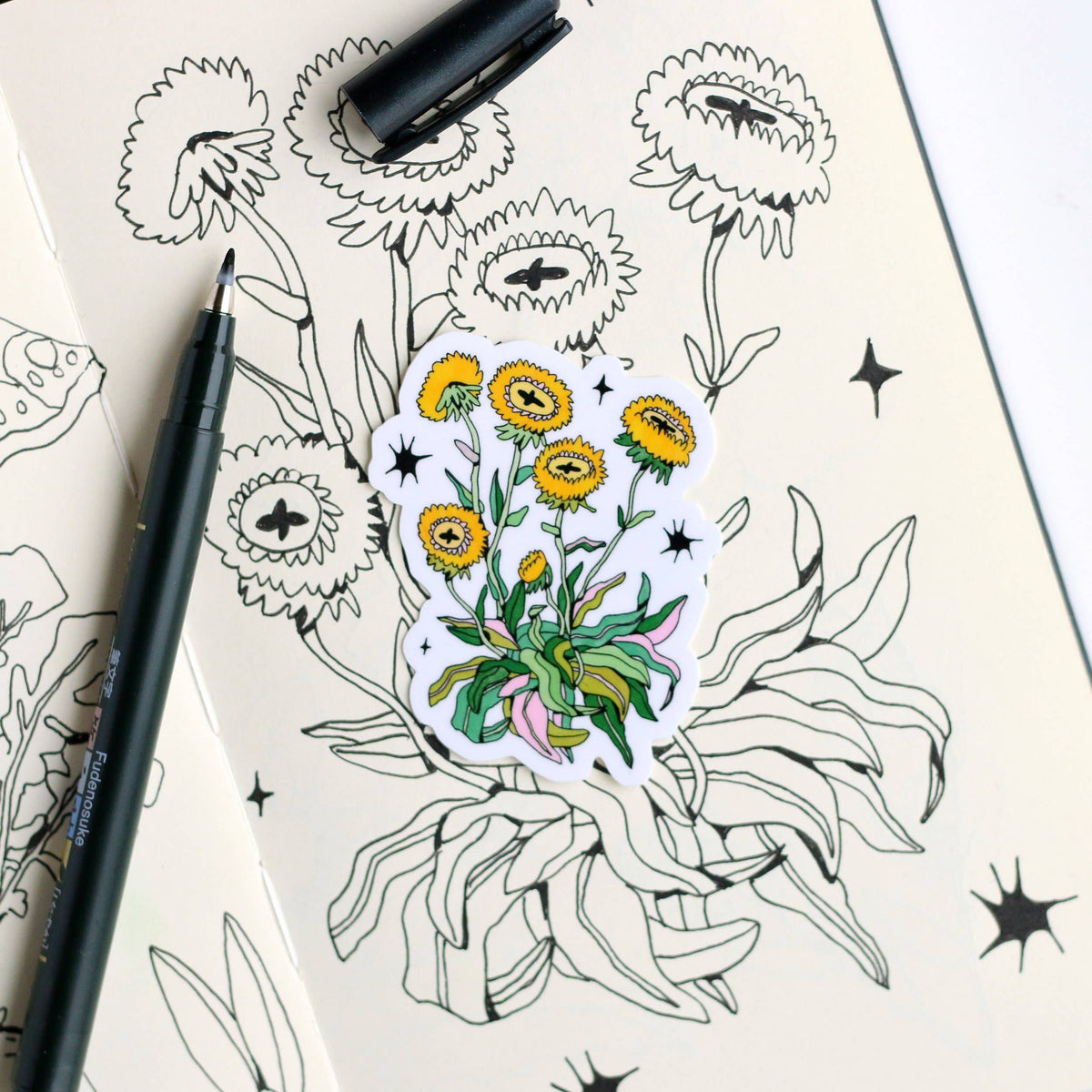 Made up dandelion vinyl sticker