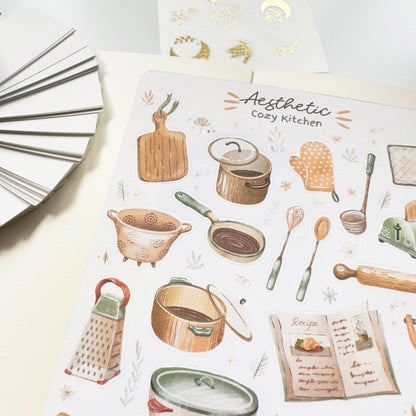 Sticker Sheet - Aesthetic Cozy Kitchen