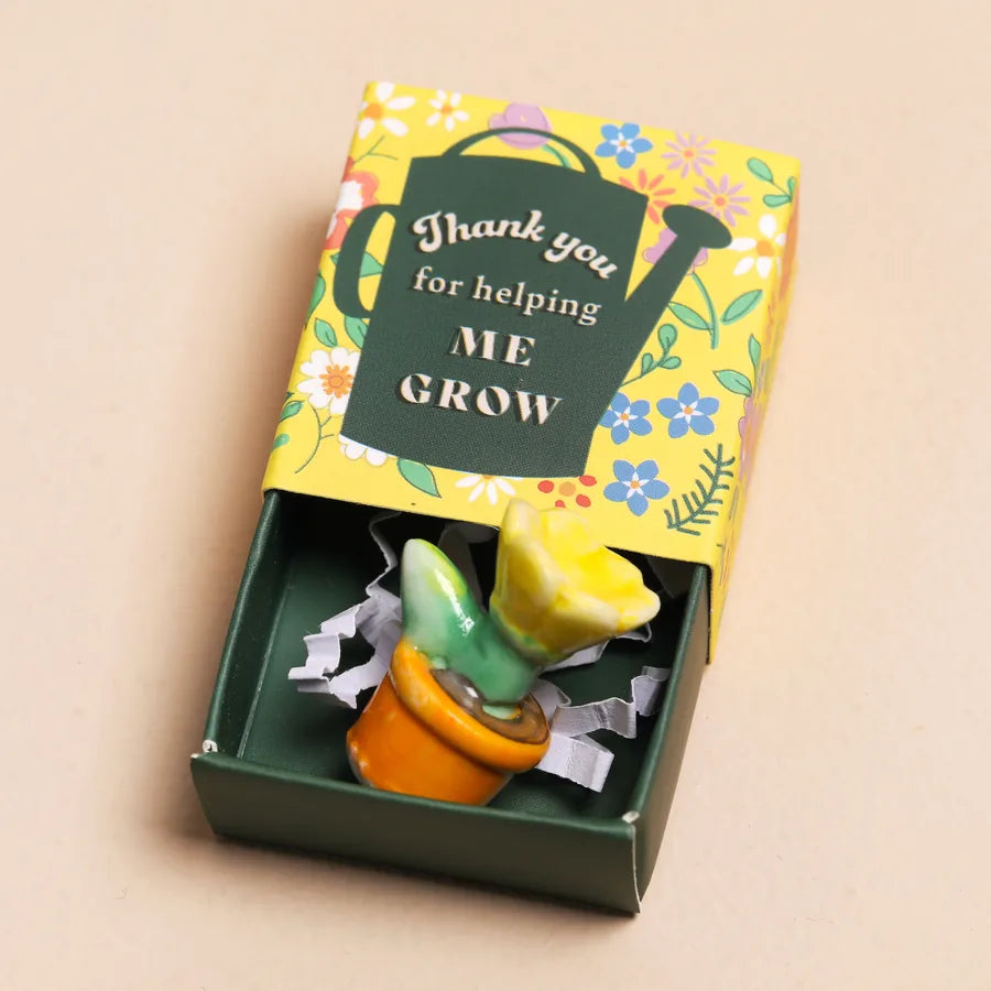 Potted Flower - Tiny Matchbox Ceramic Token