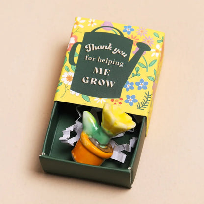 Potted Flower - Tiny Matchbox Ceramic Token