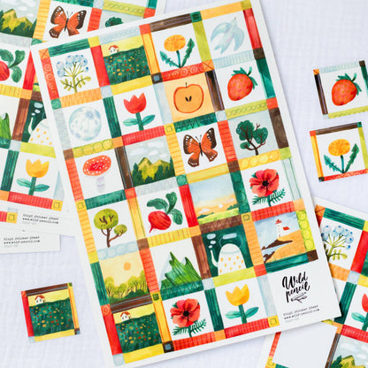Meadow Mosaic Vinyl Sticker Sheet